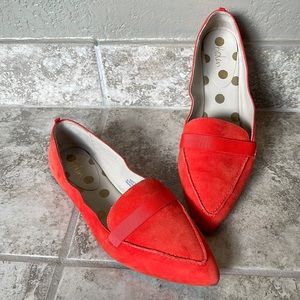 Boden Abbie Orange Suede Pointed Toe Loafer Flat Size 38 1/2